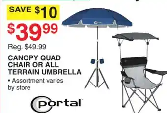 Dunham's Sports CANOPY QUAD CHAIR OR ALL TERRAIN UMBRELLA offer