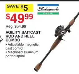 Dunham's Sports SHAKESPEARE AGILITY BAITCAST ROD AND REEL COMBO offer