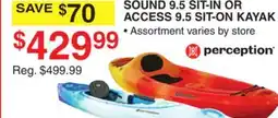 Dunham's Sports PERCEPTION SOUND 9.5 SIT-IN OR ACCESS 9.5 SIT-ON KAYAK offer