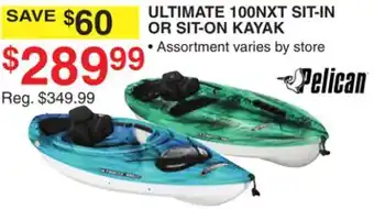 Dunham's Sports PELICAN ULTIMATE 100NXT SIT-IN OR SIT-ON KAYAK offer