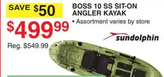 Dunham's Sports SUNDOLPHIN BOSS 10 SS SIT-ON ANGLER KAYAK offer