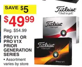 Dunham's Sports TITLEIST PRO V1 OR PRO V1X PRIOR GENERATION SERIES offer