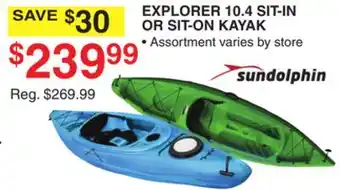 Dunham's Sports EXPLORER 10.4 SIT-IN OR SIT-ON KAYAK offer