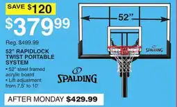 Dunham's Sports SPALDING 52 RAPIDLOCK TWIST PORTABLE SYSTEM offer