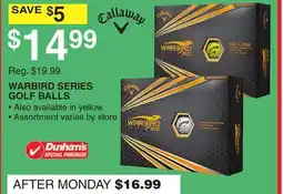 Dunham's Sports WARBIRD SERIES GOLF BALLS offer