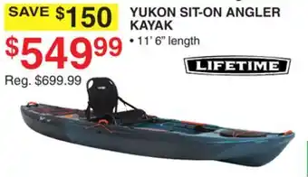 Dunham's Sports LIFETIME YUKON SIT-ON ANGLER KAYAK offer