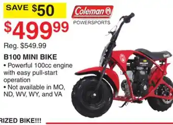 Dunham's Sports B100 MINI BIKE offer