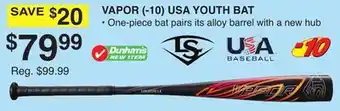 Dunham's Sports VAPOR (- 10) USA YOUTH BAT offer