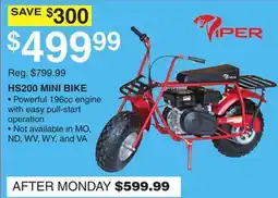 Dunham's Sports VIPER HS200 MINI BIKE offer