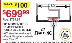 Dunham's Sports 60 MOMENTOUS EZ ASSEMBLY PORTABLE SYSTEM offer