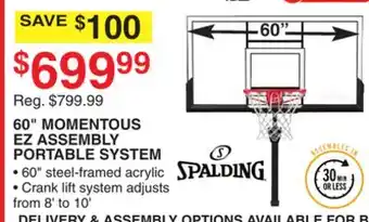 Dunham's Sports 60 MOMENTOUS EZ ASSEMBLY PORTABLE SYSTEM offer