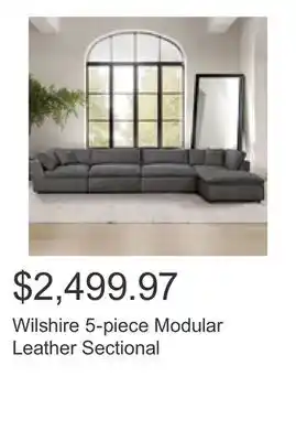 Costco Wilshire 5-piece Modular Leather Sectional offer