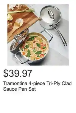 Costco Tramontina 4-piece Tri-Ply Clad Sauce Pan Set offer