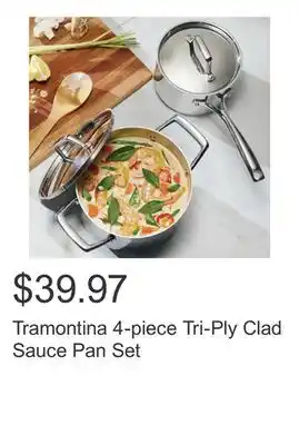 Costco Tramontina 4-piece Tri-Ply Clad Sauce Pan Set offer