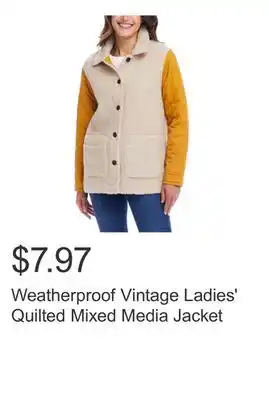 Costco Weatherproof Vintage Ladies' Quilted Mixed Media Jacket offer