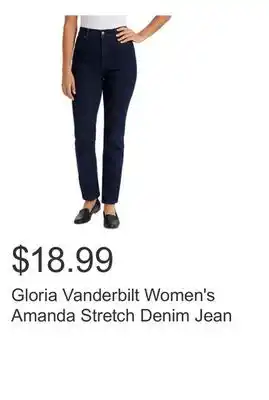 Costco Gloria Vanderbilt Women's Amanda Stretch Denim Jean offer