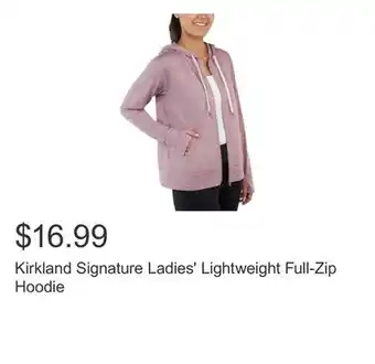 Costco Kirkland Signature Ladies' Lightweight Full-Zip Hoodie offer