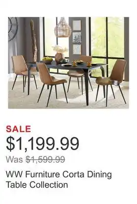 Costco WW Furniture Corta Dining Table Collection offer