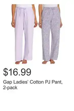 Costco Gap Ladies' Cotton PJ Pant, 2-pack offer