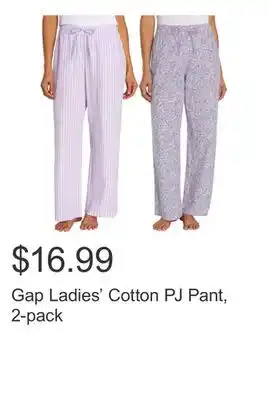 Costco Gap Ladies' Cotton PJ Pant, 2-pack offer