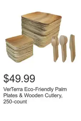 Costco VerTerra Eco-Friendly Palm Plates & Wooden Cutlery, 250-count offer