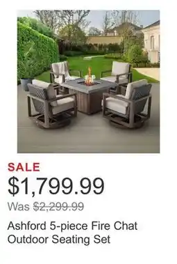 Costco Ashford 5-piece Fire Chat Outdoor Seating Set offer