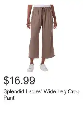 Costco Splendid Ladies' Wide Leg Crop Pant offer