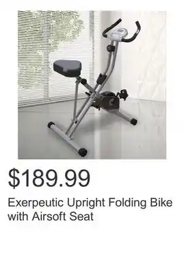 Costco Exerpeutic Upright Folding Bike with Airsoft Seat offer