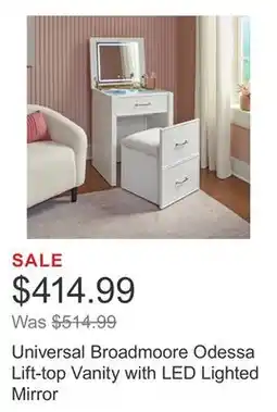 Costco Universal Broadmoore Odessa Lift-top Vanity with LED Lighted Mirror offer