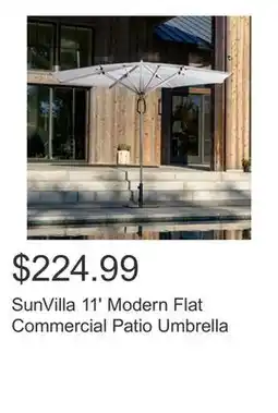 Costco SunVilla 11' Modern Flat Commercial Patio Umbrella offer