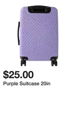 Five Below Purple Suitcase 20in offer