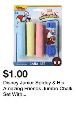 Five Below Disney Junior Spidey & His Amazing Friends Jumbo Chalk Set With Holder 4-Piece offer