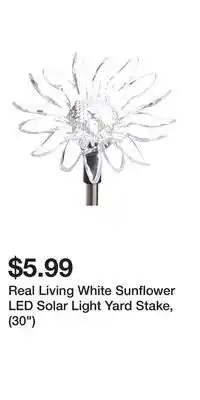 Big Lots Real Living White Sunflower LED Solar Light Yard Stake, (30) offer