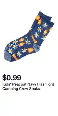 Big Lots Kids' Peacoat Navy Flashlight Camping Crew Socks offer