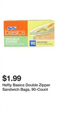 Big Lots Hefty Basics Double Zipper Sandwich Bags, 90-Count offer