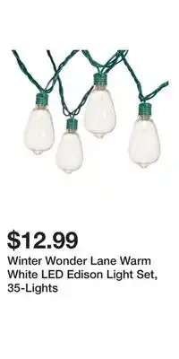 Big Lots Winter Wonder Lane Warm White LED Edison Light Set, 35-Lights offer