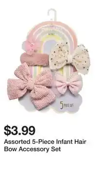 Big Lots Assorted 5-Piece Infant Hair Bow Accessory Set offer