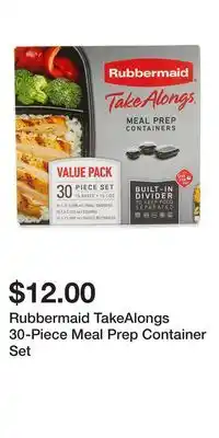 Big Lots Rubbermaid TakeAlongs 30-Piece Meal Prep Container Set offer