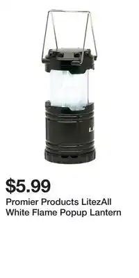 Big Lots Promier Products LitezAll White Flame Popup Lantern offer