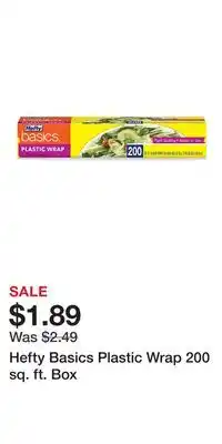 Big Lots Hefty Basics Plastic Wrap 200 sq. ft. Box offer