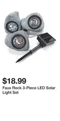 Big Lots Faux Rock 3-Piece LED Solar Light Set offer