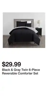 Big Lots Black & Gray Twin 6-Piece Reversible Comforter Set offer