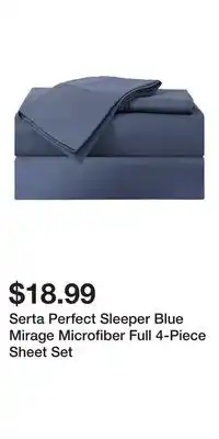 Big Lots Serta Perfect Sleeper Blue Mirage Microfiber Full 4-Piece Sheet Set offer