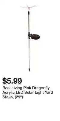 Big Lots Real Living Pink Dragonfly Acrylic LED Solar Light Yard Stake, (29) offer