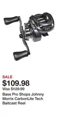 Cabela's Bass Pro Shops Johnny Morris CarbonLite Tech Baitcast Reel offer