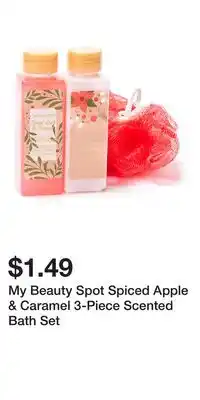 Big Lots My Beauty Spot Spiced Apple & Caramel 3-Piece Scented Bath Set offer