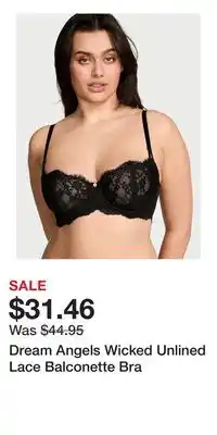 Victoria's Secret Dream Angels Wicked Unlined Lace Balconette Bra offer