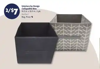 Family Dollar Interiors by Design Collapsible Bins offer