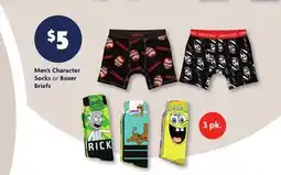 Family Dollar Men's Character Socks or Boxer Briefs offer