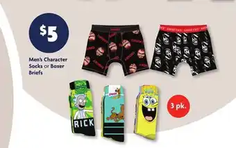 Family Dollar Men's Character Socks or Boxer Briefs offer